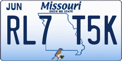 MO license plate RL7T5K