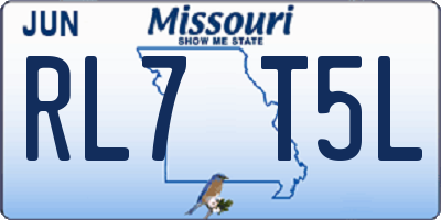 MO license plate RL7T5L