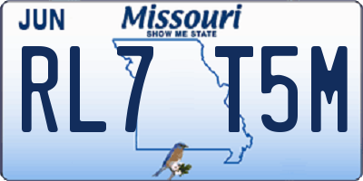 MO license plate RL7T5M