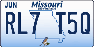 MO license plate RL7T5Q