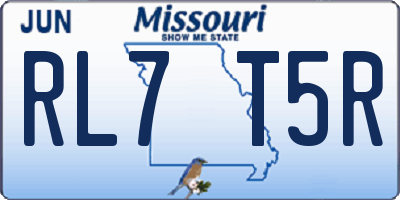 MO license plate RL7T5R
