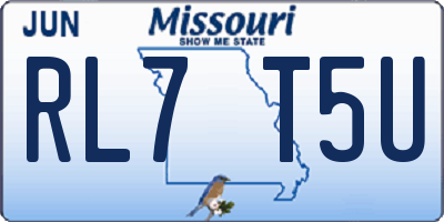 MO license plate RL7T5U