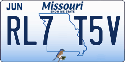 MO license plate RL7T5V