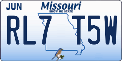 MO license plate RL7T5W