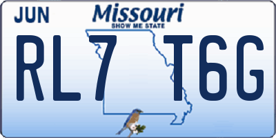 MO license plate RL7T6G