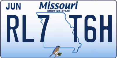 MO license plate RL7T6H