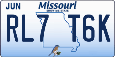 MO license plate RL7T6K