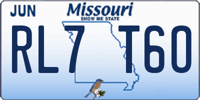 MO license plate RL7T6O