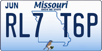 MO license plate RL7T6P