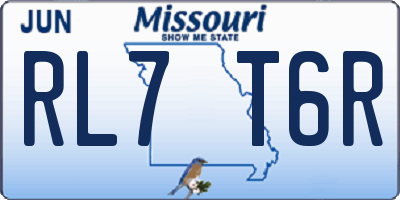 MO license plate RL7T6R