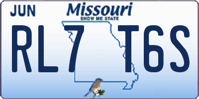 MO license plate RL7T6S