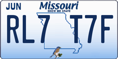 MO license plate RL7T7F