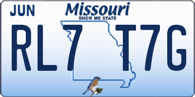 MO license plate RL7T7G