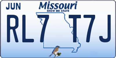 MO license plate RL7T7J