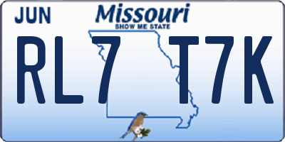 MO license plate RL7T7K