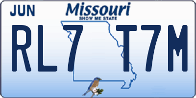 MO license plate RL7T7M