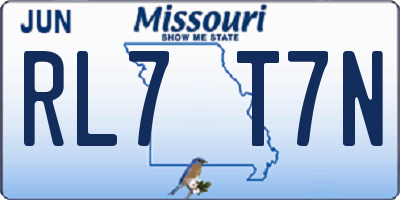 MO license plate RL7T7N