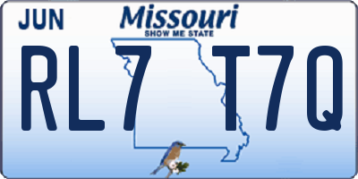MO license plate RL7T7Q