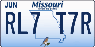 MO license plate RL7T7R