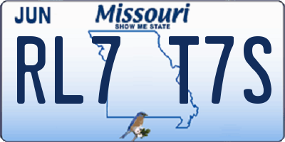 MO license plate RL7T7S