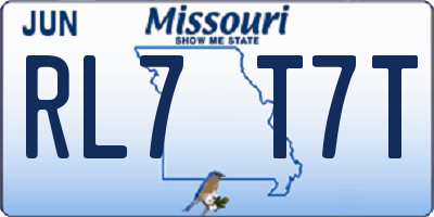 MO license plate RL7T7T