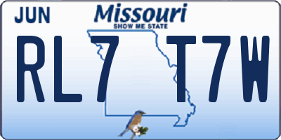 MO license plate RL7T7W