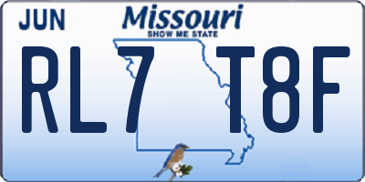 MO license plate RL7T8F