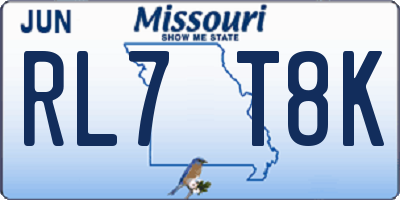 MO license plate RL7T8K