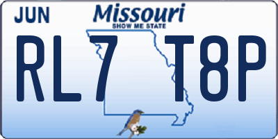 MO license plate RL7T8P