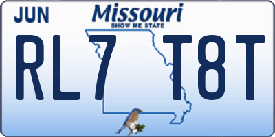 MO license plate RL7T8T