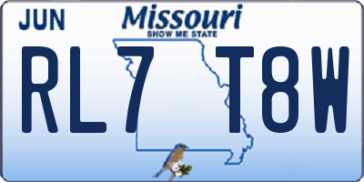 MO license plate RL7T8W