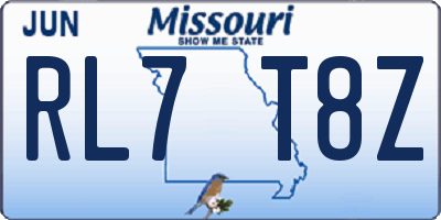 MO license plate RL7T8Z