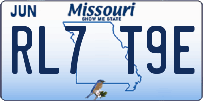 MO license plate RL7T9E