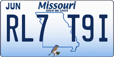 MO license plate RL7T9I