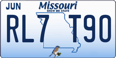 MO license plate RL7T9O