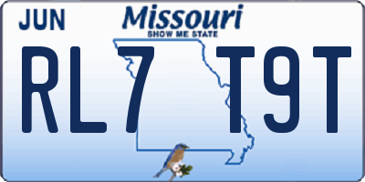 MO license plate RL7T9T