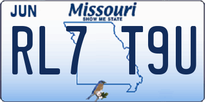 MO license plate RL7T9U