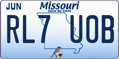 MO license plate RL7U0B
