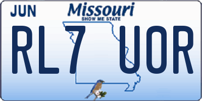 MO license plate RL7U0R