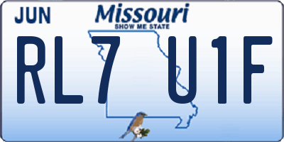MO license plate RL7U1F