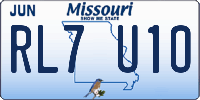 MO license plate RL7U1O