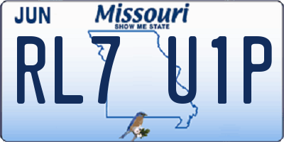 MO license plate RL7U1P