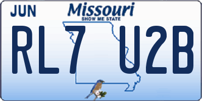 MO license plate RL7U2B