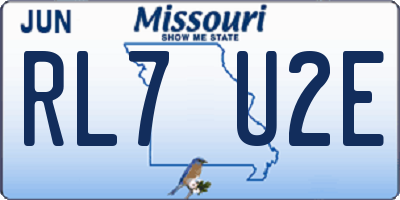 MO license plate RL7U2E