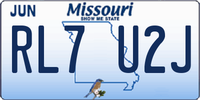 MO license plate RL7U2J