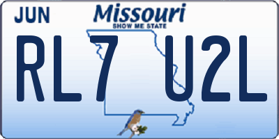 MO license plate RL7U2L