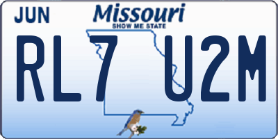 MO license plate RL7U2M