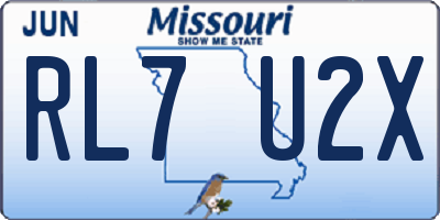 MO license plate RL7U2X