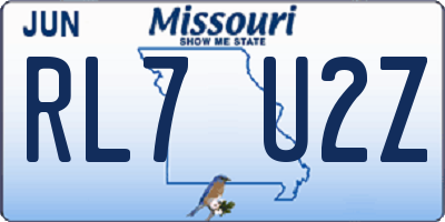 MO license plate RL7U2Z