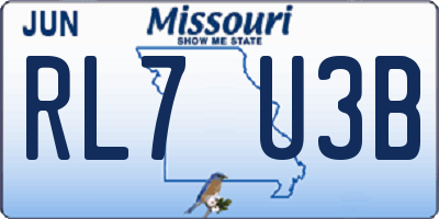 MO license plate RL7U3B
